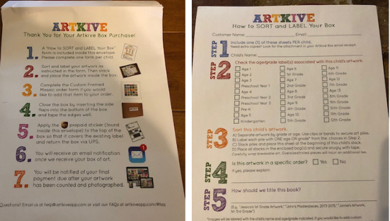 Artkive instructions