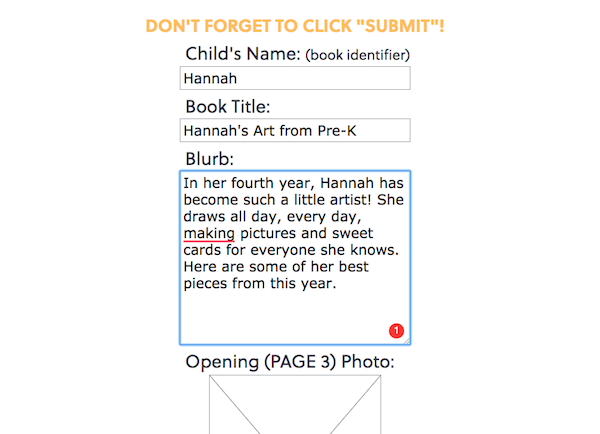 Plum Print blurb dedication message