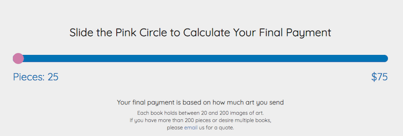 Artkive pricing slider