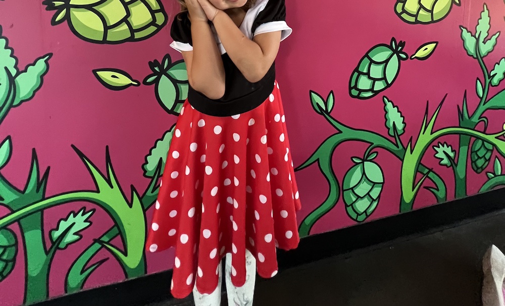 My daughter in a size 4 dress from Little Adventures